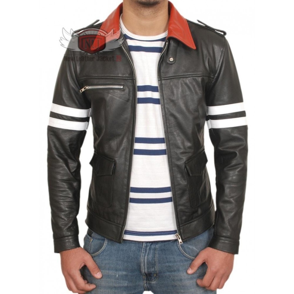 Prototype 2 James Heller Alex Mercer Veste En Cuir Véritable Noir - Noir - XXX-Large